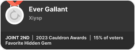 2nd place in the Favorite Hidden Gem category in the 2023 Cauldron Awards