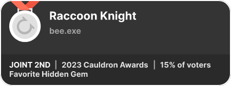 2nd place in the Favorite Hidden Gem category in the 2023 Cauldron Awards