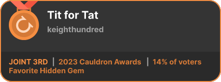 3rd place in the Favorite Hidden Gem category in the 2023 Cauldron Awards