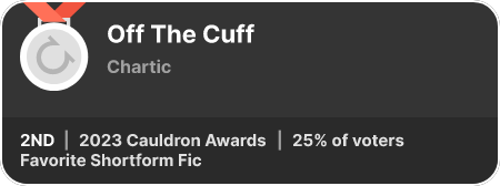 2nd place in the Favorite Shortform Fic category in the 2023 Cauldron Awards
