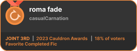 3rd place in the Favorite Completed Fic category in the 2023 Cauldron Awards