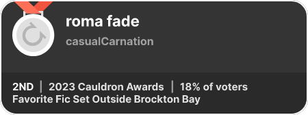 2nd place in the Favorite Fic Set Outside Brockton Bay category in the 2023 Cauldron Awards