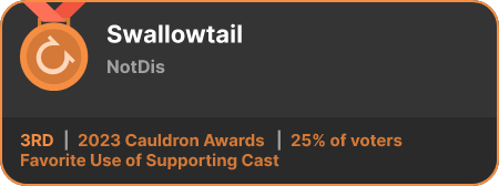 3rd place in the Favorite Use of Supporting Cast category in the 2023 Cauldron Awards