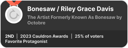2nd place in the Favorite Protagonist category in the 2023 Cauldron Awards