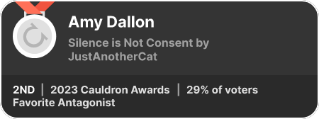 2nd place in the Favorite Antagonist category in the 2023 Cauldron Awards