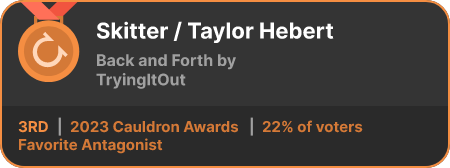 3rd place in the Favorite Antagonist category in the 2023 Cauldron Awards