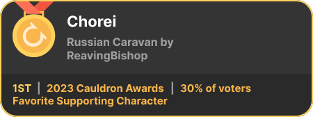 1st place in the Favorite Supporting Character category in the 2023 Cauldron Awards