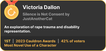 1st place in the Most Novel Use of a Character category in the 2023 Cauldron Awards