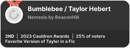 2nd place in the Favorite Version of Taylor in a Fic category in the 2023 Cauldron Awards
