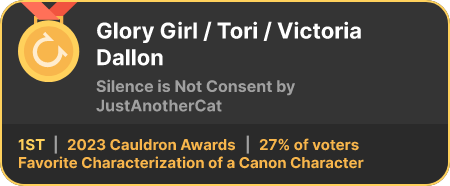 1st place in the Favorite Characterization of a Canon Character category in the 2023 Cauldron Awards