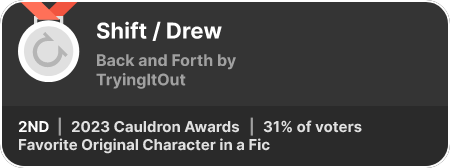2nd place in the Favorite Original Character in a Fic category in the 2023 Cauldron Awards