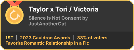 1st place in the Favorite Romantic Relationship in a Fic category in the 2023 Cauldron Awards