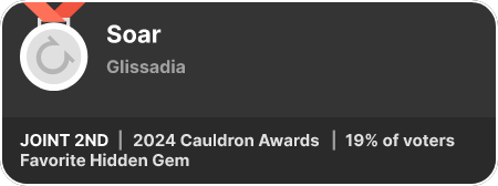 2nd place in the Favorite Hidden Gem category in the 2024 Cauldron Awards