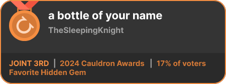 3rd place in the Favorite Hidden Gem category in the 2024 Cauldron Awards