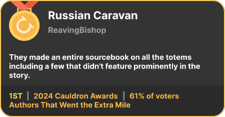 1st place in the Authors That Went the Extra Mile category in the 2024 Cauldron Awards