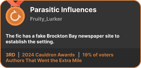 3rd place in the Authors That Went the Extra Mile category in the 2024 Cauldron Awards
