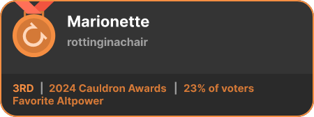 3rd place in the Favorite Altpower category in the 2024 Cauldron Awards