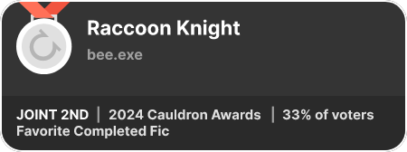 2nd place in the Favorite Completed Fic category in the 2024 Cauldron Awards