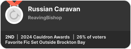 2nd place in the Favorite Fic Set Outside Brockton Bay category in the 2024 Cauldron Awards