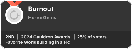 2nd place in the Favorite Worldbuilding in a Fic category in the 2024 Cauldron Awards