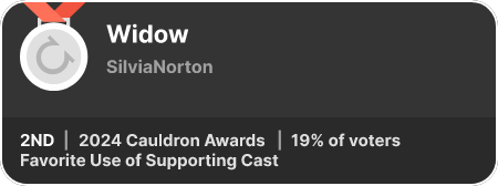 2nd place in the Favorite Use of Supporting Cast category in the 2024 Cauldron Awards