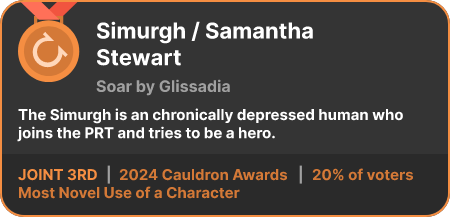 3rd place in the Most Novel Use of a Character category in the 2024 Cauldron Awards