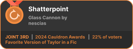 3rd place in the Favorite Version of Taylor in a Fic category in the 2024 Cauldron Awards
