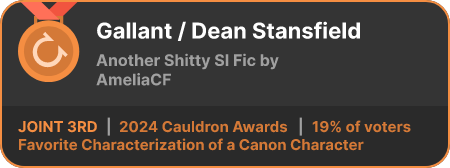 3rd place in the Favorite Characterization of a Canon Character category in the 2024 Cauldron Awards
